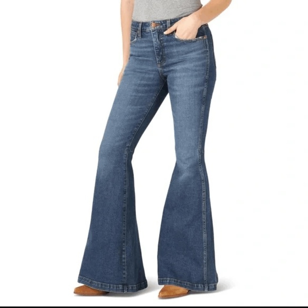 Wrangler Blue Flare Wide Leg Jeans